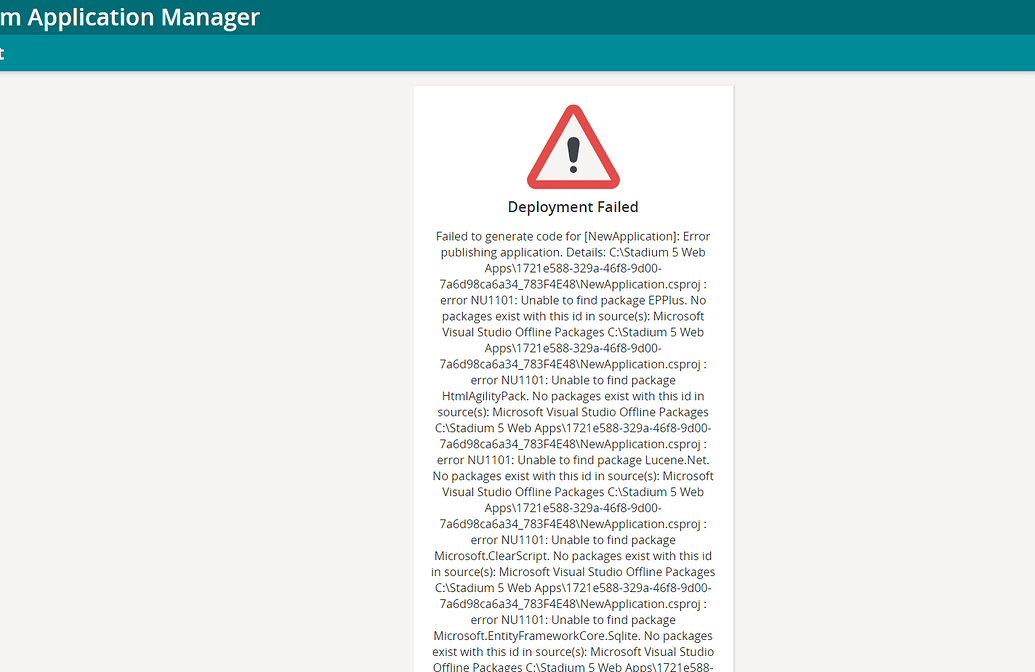 Error NU1101: Unable to find package. No packages exist with this id in ...